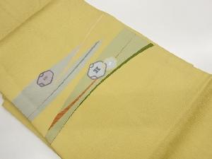 亀甲に変わり横縞模様織出し名古屋帯